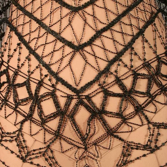 GUY LAROCHE HAUTE COUTURE BEADED DRESS 38/2-4 $9K LUXE BLACK EVENING GOWN & SLIP - Picture 5 of 10